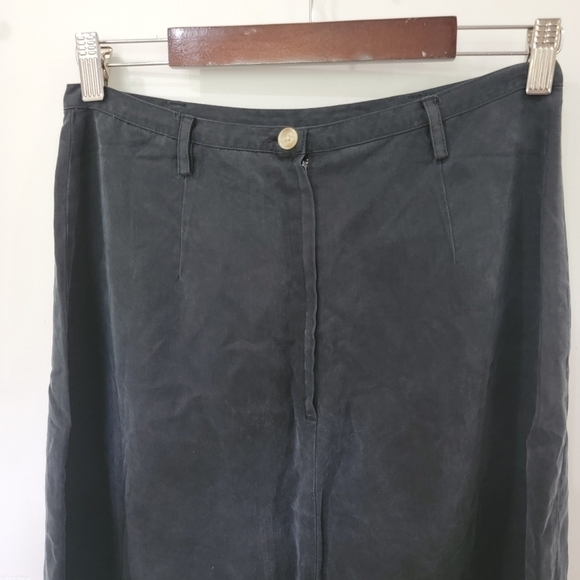 Eddie Bauer Long Charcoal Black Tencek Skirt Size 8 Petite - Picture 6 of 13